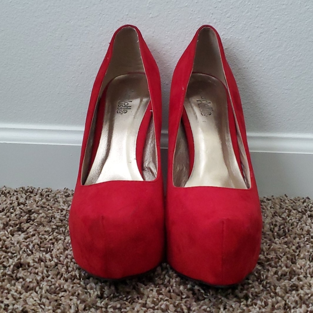 Charlotte Russe Red Suede Heels